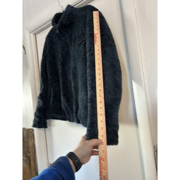 Pendleton Womens Sz XL Fuzzy Zip Jacket Sherpa Teddy Fleece Blue Distressed - Picture 3 of 10